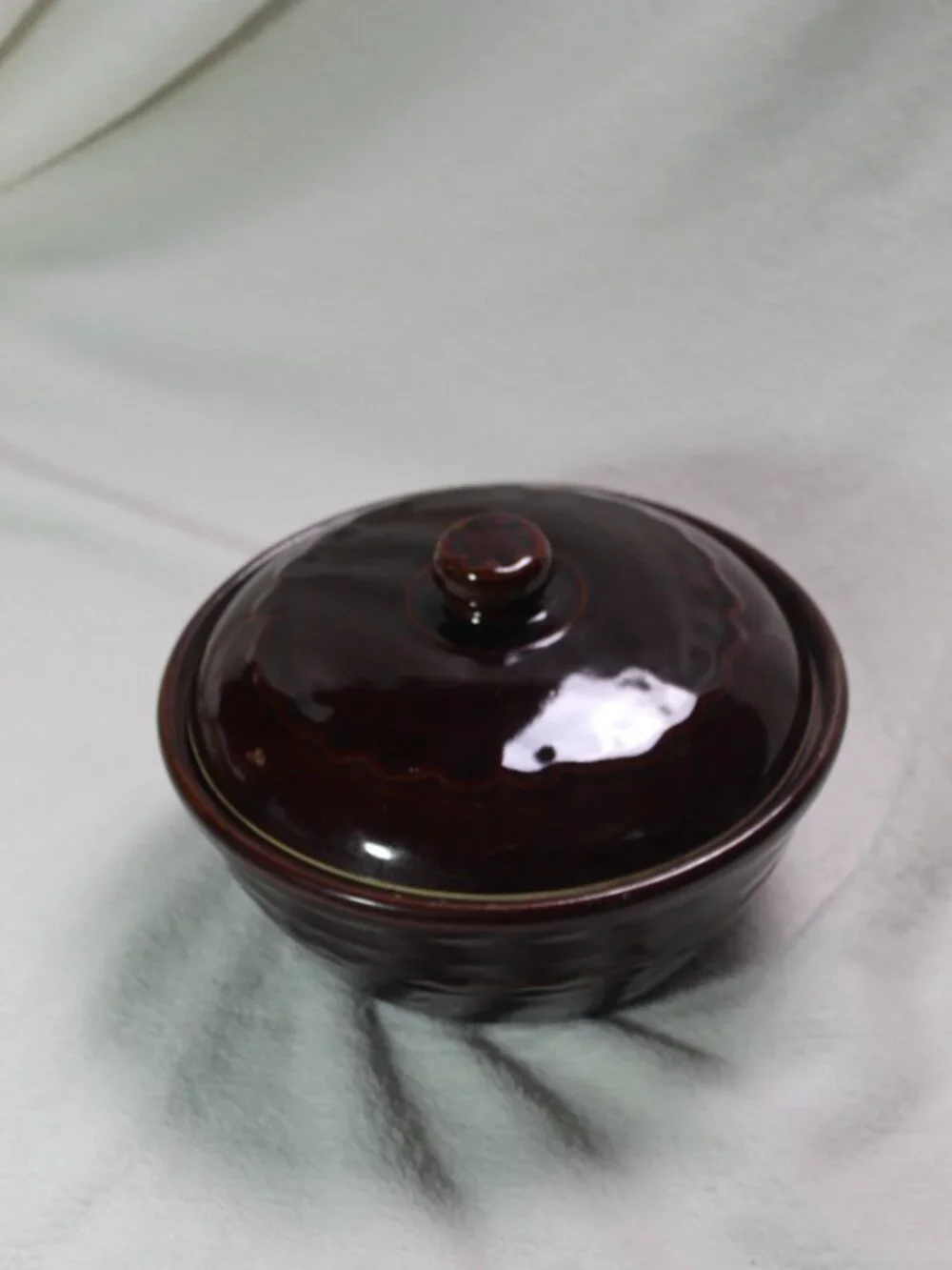 Vintage Marcrest Stoneware Brown Daisy Dot Ovenproof Dish Pot Lid Dutch 8